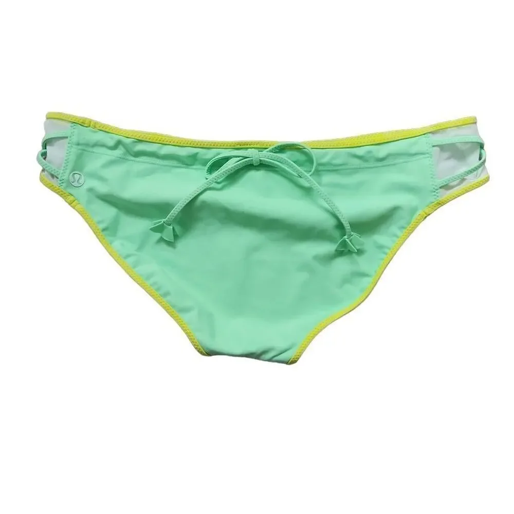 Lululemon Women's Size 8 Dragon Lemon Lime Surf to Sand Hipster Bikini Bottoms
